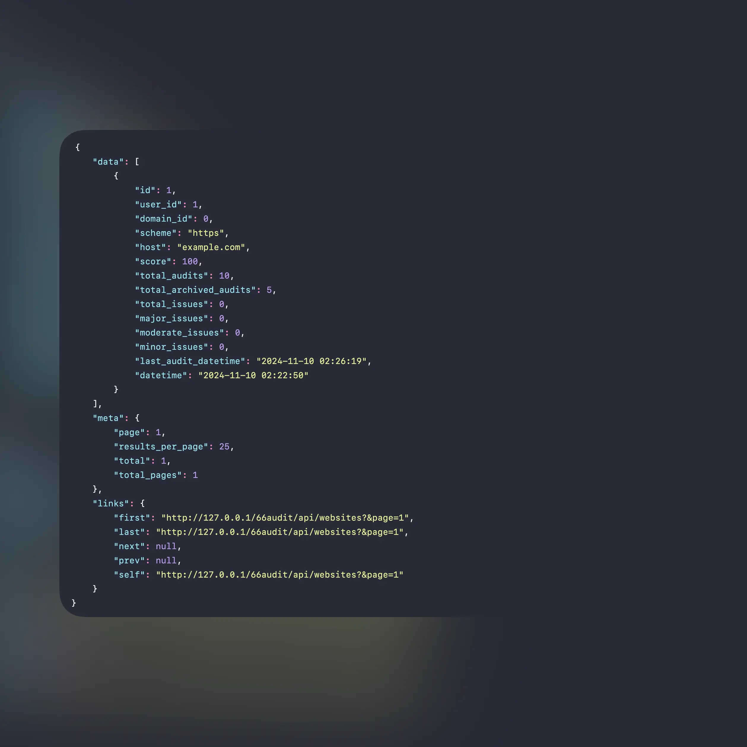 Screenshot der API-Endpunkte der App