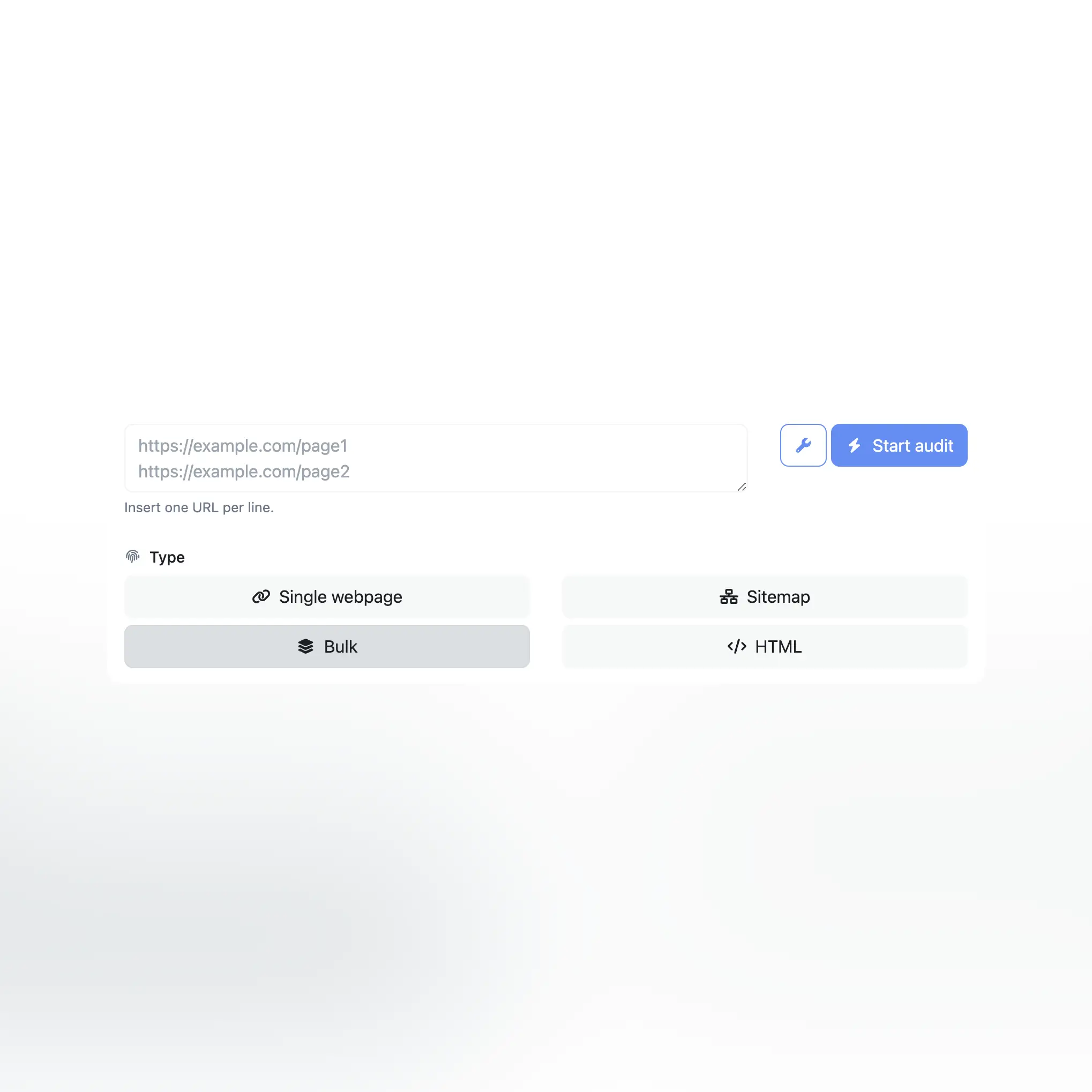 Screenshot des Formulars zur Audit-Erstellung in der App